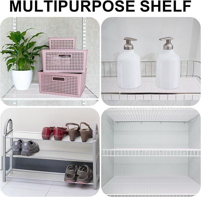 Barydat 4 Pcs Frosted Plastic Wire Shelf Liner Clear Frosted Hard Refrigerator Shelf Mats Non Adhesive Waterproof Wire Shelving Cover for Cabinets Kitchen Shelves Storage Shoe Rack (72 x 16 Inch)