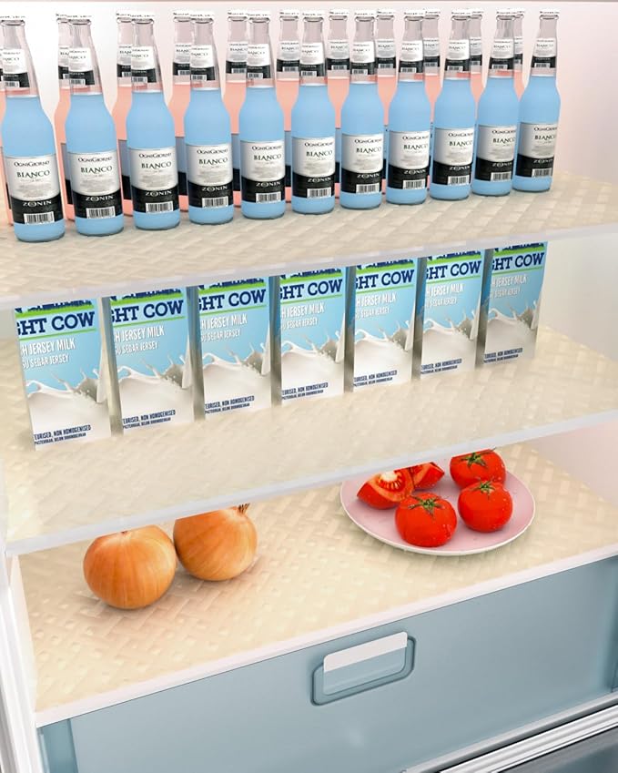 Shelf and Drawer Liner for Kitchen Cabinet, Non-Adhesive 12in x 120in Waterproof Contact Paper Refrigerator Liners Thickened Durable EVA Material Non Slip Mat for Dresser Cupboard Pantry Protector