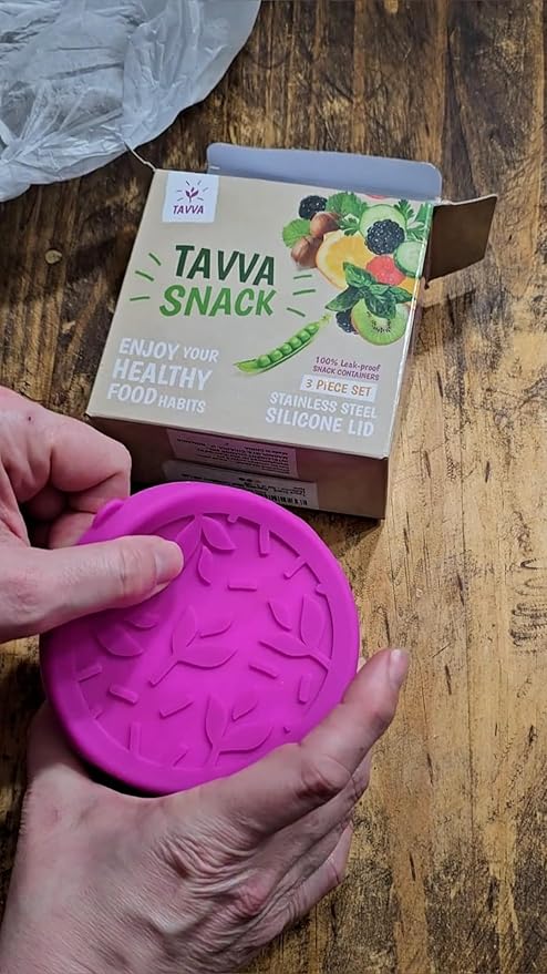 TAVVA 2 X 12 oz Stainless Steel Snack Containers with Lids - Leakproof w/Silicone Lids - BPA Free - Dishwasher & Freezer Safe - Portable & Reusable - Stainless Steel Food Containers 12 oz