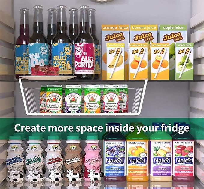 Under Shelf Baskets – 2Pcs Slide in Wire Hanging Storage Baskets Under Cabinet Shelf Storage Baskets for Kitchen Pantry Cupboard Dorm Room Closet Bookshelf, 15.7 x 9.8 x 5.9 in