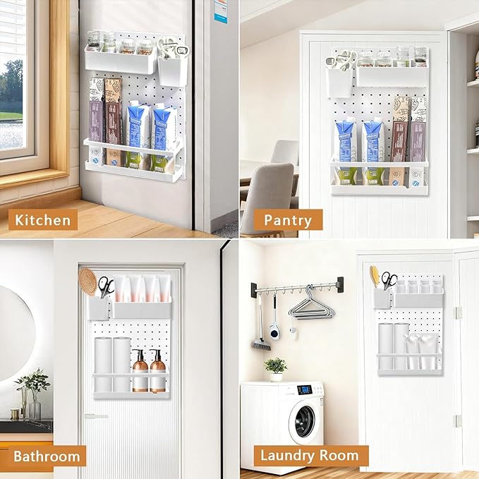 Spice Rack Organizer,Adhesive Shelf,No Drilling Kitchen Spice Holder and Organizer,Wall Mount Space-Saving Storage for Kitchen,Bathroom,Cabinets,Style2