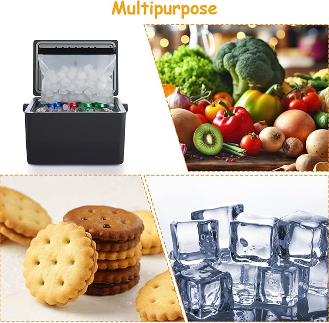 PercyEffie 12 Pack Reusable Ice Storage Bags Leak Proof Freezer Bags with Secure Zip Seal Storage Container for Travel Food Ice Food Travel Holder Container Whiskey Bourbon Cocktails