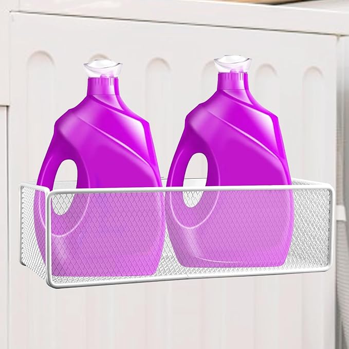 Zornaveli Magnetic Shelf for Washing Machine, Washer Dryer Shelf, Magnetic Lint Bin for Laundry Room, Spice Rack, 11lb Capacity basket for Washer/Dryer, Fridge & Small Spaces