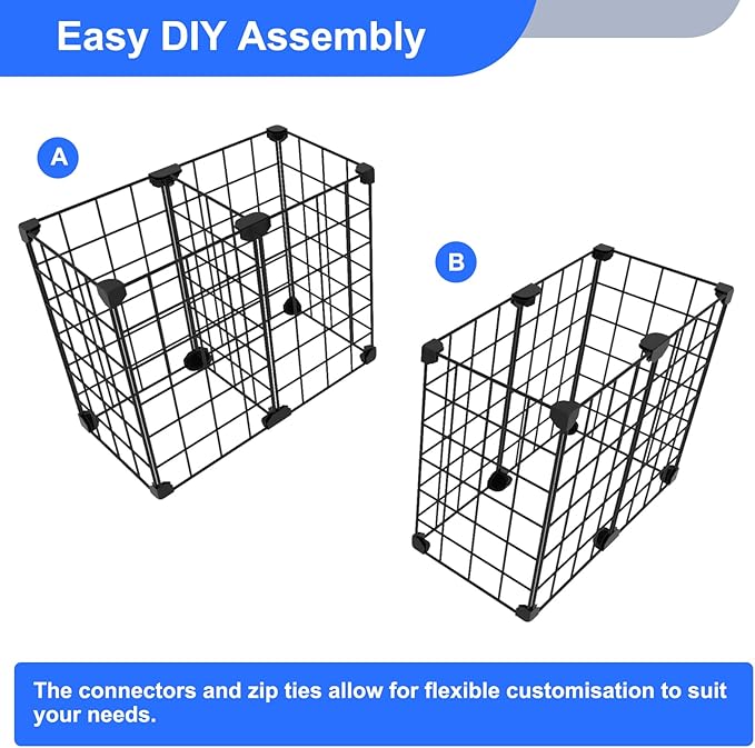 MASHDE Freezer Organizer Bins, Freezer Dividers for Deep Chest Freezer Compressor Area, Black Wire Basket Shelf for Food Storage Kitchen Refrigerator Organization (Medium)