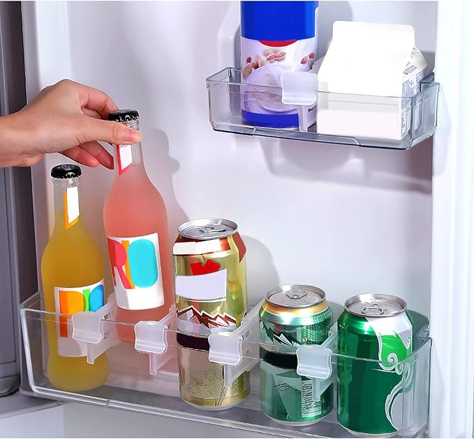 Andiker Kitchen Refrigerator Dividers 8 PCS, Adjustable Dresser Drawer Fridge Seperators Plastic Organizer Dividers for Home Kitchen Bedroom Office (transparent)