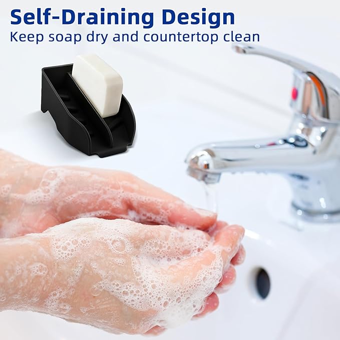 2Pcs Sponge Holder for Scrub Daddy Mommy Kitchen Sink with Drain Spout Large Silicone Sink Caddy Sponge Brush Soap Dish Organizer Dishwasher Safe Kitchen Bathroom Cleaning Tools Accessories