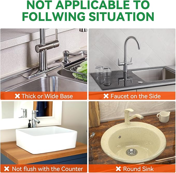 Kitchen Sink Splash Guard Behind Faucet 24 x 5.5 Inch, Toovem Faucet Handle Drip Catcher Tray, Longer Silicone Sink Faucet Mat, Dish Soap Sponge Holder for Bathroom, Farmhouse, Bar, Rv,Black