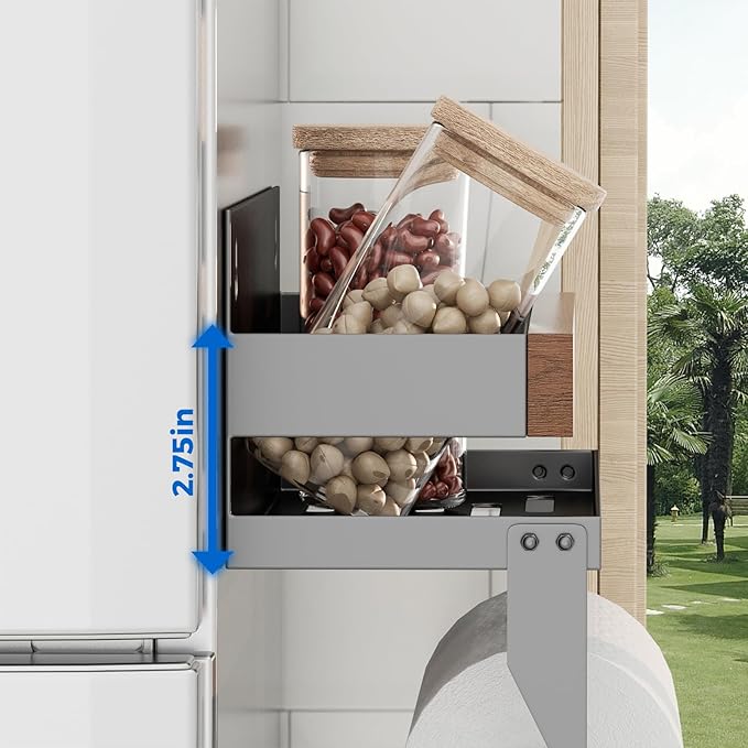 Magnetic Paper Towel Holder for Fridge Walnut Wall Mount Magnet Spice Rack for Kitchen Refrigerator