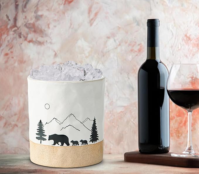 Bear Ceramic Kitchen Countertop Utensil Crock White Large Cooking Utensil Holder