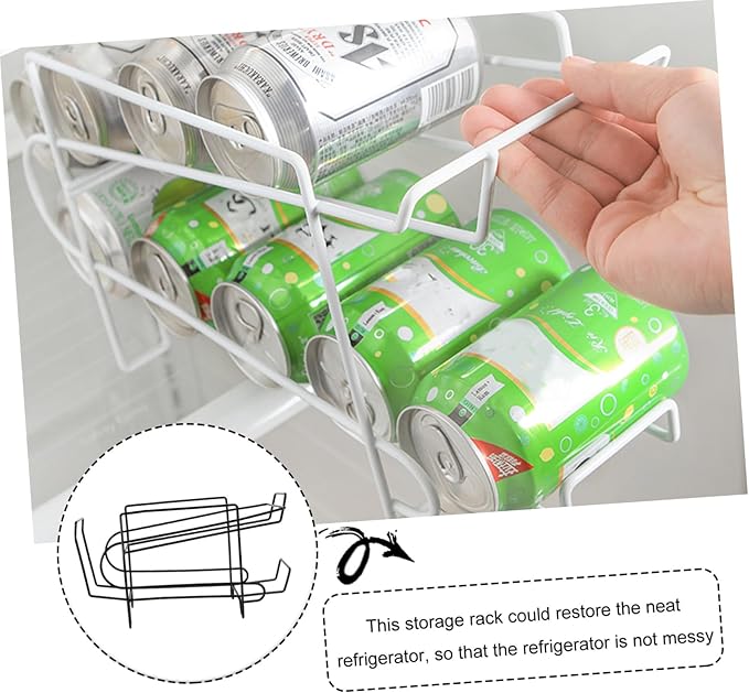STOBAZA 1Pc Canning Storage Rack Black Refrigerator Organizer for Drinks Fridge Storage Holder Vertical Kitchen Storage for Cans and Beverages