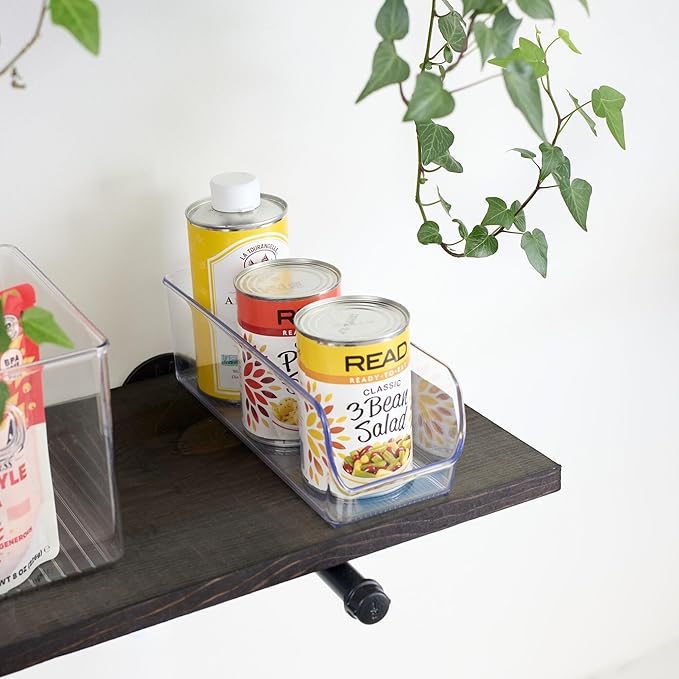 iDesign Narrow Pantry Bin for Kitchen or Cabinet Storage - Set of 2 - Clear
