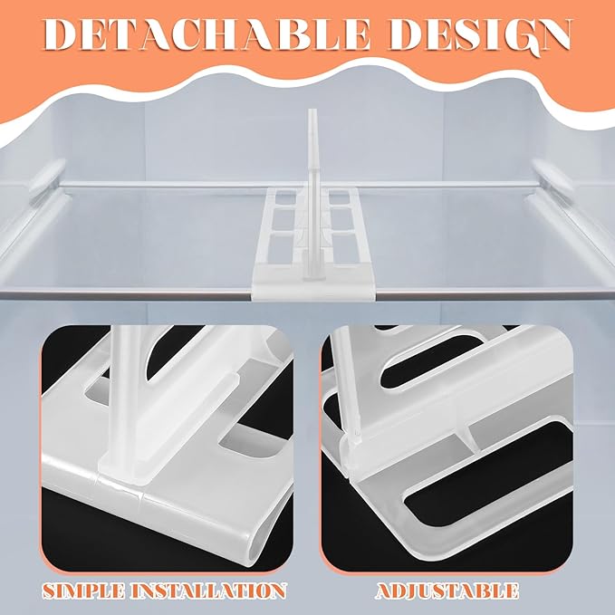 SMASOLO Refrigerator Divider Plastic Partition Board Multifunctional Fridge Compartment Separator Food Storage Organizer for Kitchen Pantry 2pcs Large Size