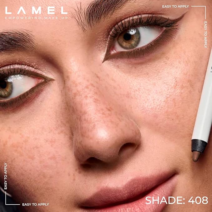 Brown Green Eyeliner, Ultra Long Lasting Gel Eyeliner Pencil, Waterproof Eye Liner, Smudge Proof, Creamy Eye Pencil, Sweat Proof Makeup, Highly-Pigmented (408 Shade)