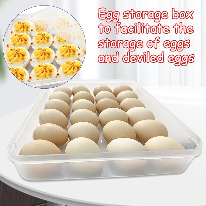 3Pack Egg Trays,Deviled Egg Containers with Lid,Egg Container Carrier,Refrigerator Portable Egg Trays for 72 Eggs Storge Holder Easter Day Thanksgiving Party Home Kitchen Supplies