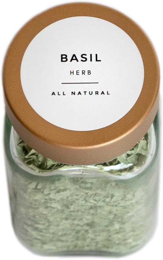 Paper & Pear Round Spice Jar Labels Preprinted Waterproof - Modern Style White Spice Labels Stickers Preprinted Waterproof - Oil & Tear Resistant Seasoning Stickers - Set of 80, 1.35 Inches (No Jars)