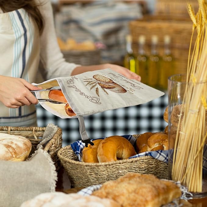 fufeisi Beeswax Bread Bags for Sourdough, 2 Pack Reusable Bread Bag for Storage XL 17x13 Inch, Large Linen Bags for Homemade Sourdough - Keep Fresh, Freezer Safe
