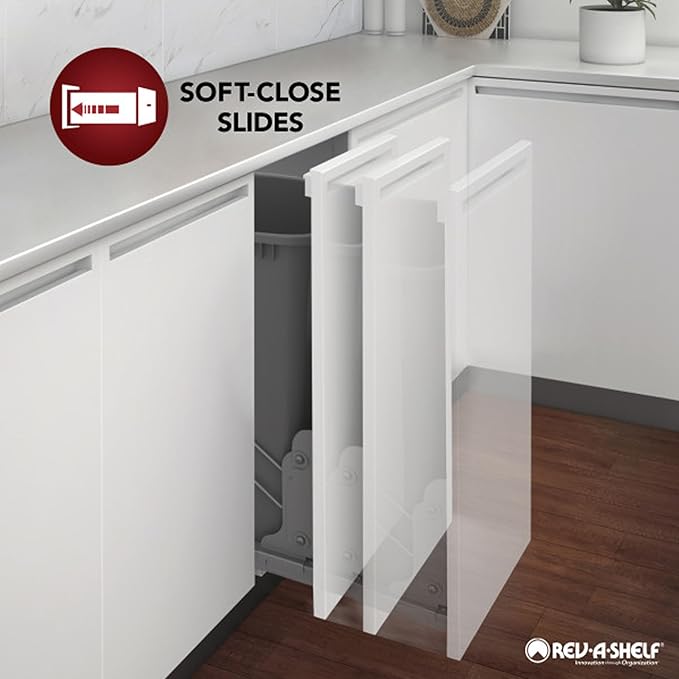 Rev-A-Shelf 3 Tier Pullout Shelf Organizer for Blind Corner Kitchen/Bathroom Cabinets with Soft-Close, 45" Adjustable Shelves, Chrome, 5PSP3-15SC-CR