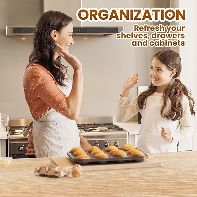 Drawer Shelf Liner for Kitchen Cabinets Non-Adhesive, Non Slip Shelf Paper Waterproof Thickened Cabinet Liners for Shelves, Strong Grip Mats for Cupboard, Dresser, Pantry, Beige, 12 in x 30 FT