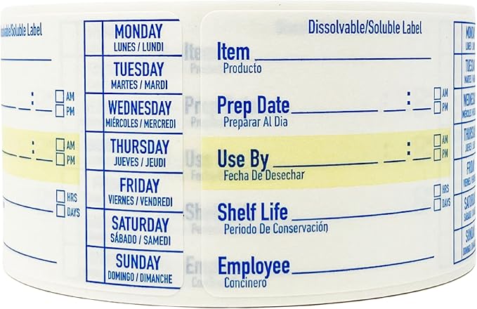 ATL Direct 2x3 Dissolvable Food Labels, 500 Label Stickers, Bottle Labels for Storage Bins, Sticker Labels for Food containers, (500, Blue)