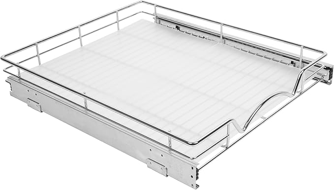HOLDN' STORAGE Hard Plastic Liner for Pull Out Shelf, Fits Pull Out Cabinet Organizer 16" W x 20" L - Shelf Protector Liner, Clear Frosted