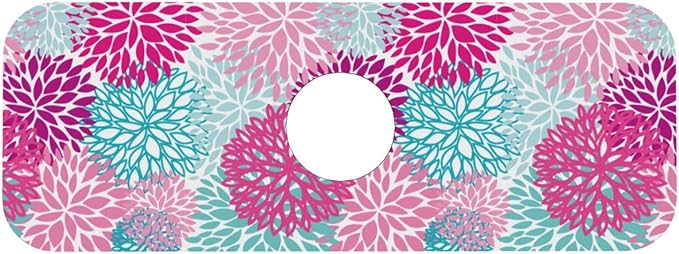 Dahlia Bright Flower 15" X 5.5" Kitchen Sink Splash Guard Faucet Faucet Guard Draining Mat Sink Splash Guard Faucet Kitchen Bathroom