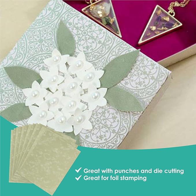 S.E.I Asparagus Velvet Paper, Felt Fabric For Drawer and Jewelry Box Liner, 8.5" x 11" - 12 Sheets