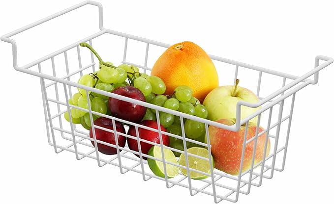 blitzlabs Chest Freezer Organizer Bins, Deep Freezer Basket Storage Wire Metal Hanging Baskets 17.5inch 2Packs