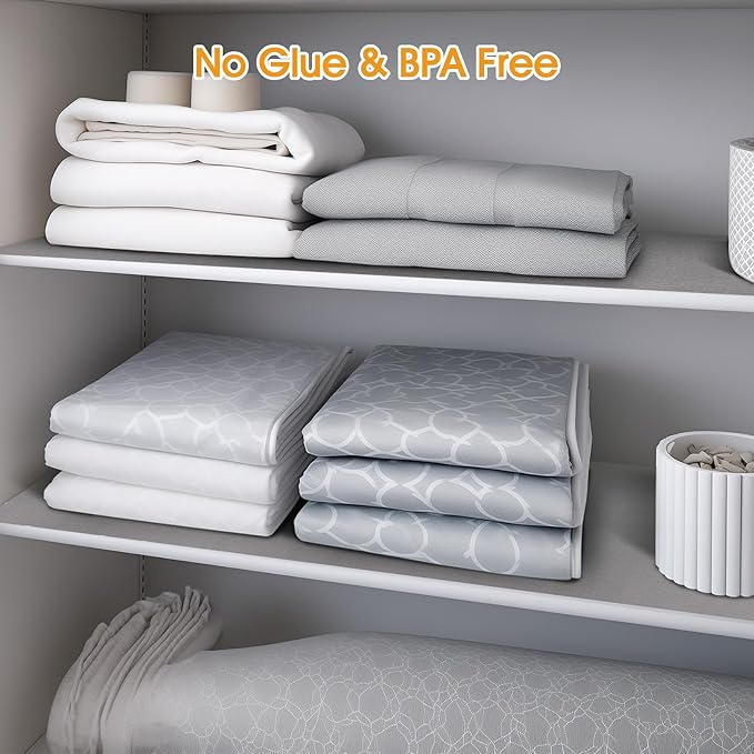 Shinlendid Shelf and Drawer Liner for Kitchen Cabinets Non-Adhesive, Strong Grip Non-Slip Thickened Cabinet Liners for Shelves, Waterproof Mats for Dresser Cupboard, Pure Gray, 23 in x 20 Feet