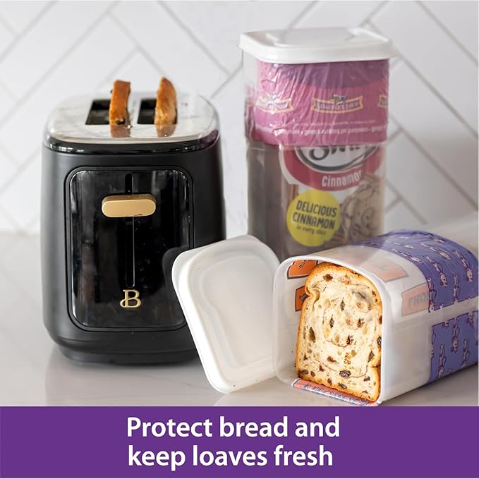 Buddeez Bread Buddy for Small Specialty Loaves, Bread Box, Bread Container, Fresh Bread Dispenser – White Lid