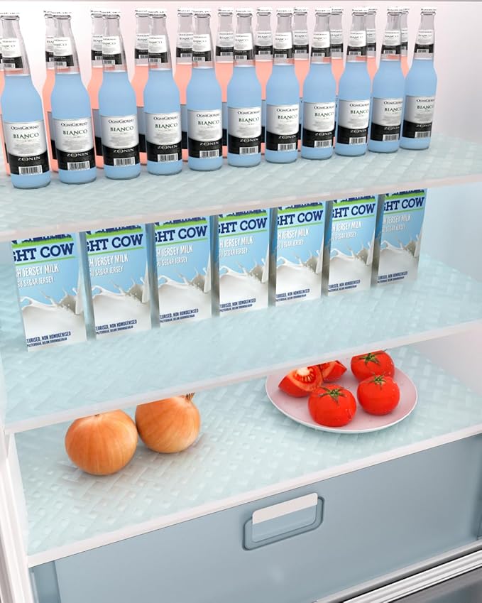 Shelf and Drawer Liner for Kitchen Cabinet, Non-Adhesive 24in x 120in Waterproof Contact Paper Refrigerator Liners Thickened Durable EVA Material Non Slip Mat for Dresser Cupboard Pantry Protector