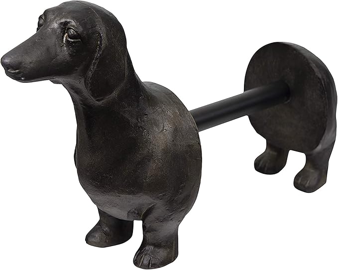 Creative Co-Op Antiqued Bronze Dachshund Dog Paper Towel Holder
