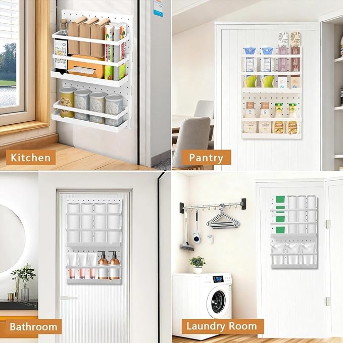 Spice Rack Organizer,Adhesive Shelf,No Drilling Kitchen Spice Holder and Organizer,Wall Mount Space-Saving Storage for Kitchen,Bathroom,Cabinets,Style1