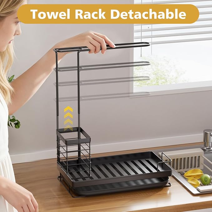 Sponge Holder for Kitchen Sink Caddy with High Brush Holder,Stainless Steel Kitchen Sink Organizer Set with 2 Lotion Dispenser,Kitchen Accessories Storage for Countertop