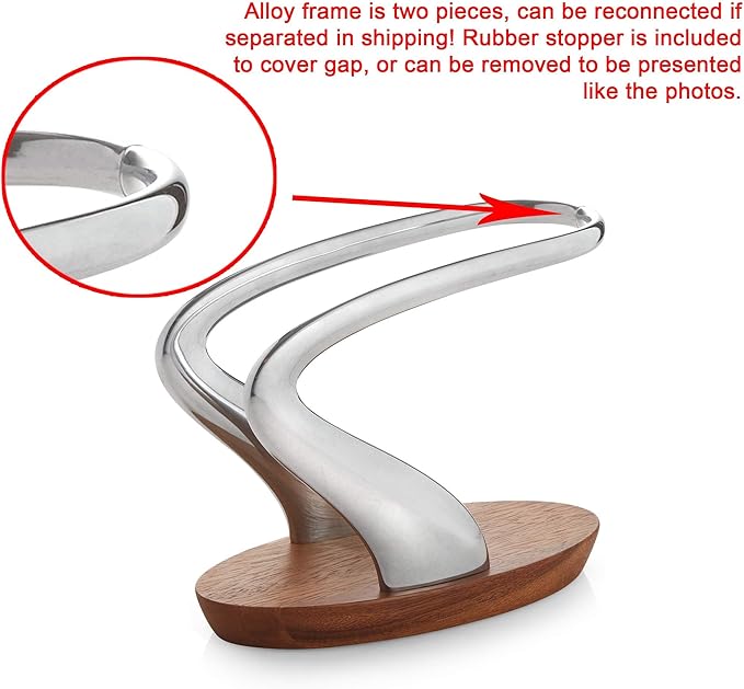 Nambé Lupo Napkin Holder – 7.5” Modern Acacia Wood & Alloy Table Accessory for Dining, Kitchen & Buffet Settings – Sleek Decorative Napkin Organizer for Tabletop & Entertaining, Home Display