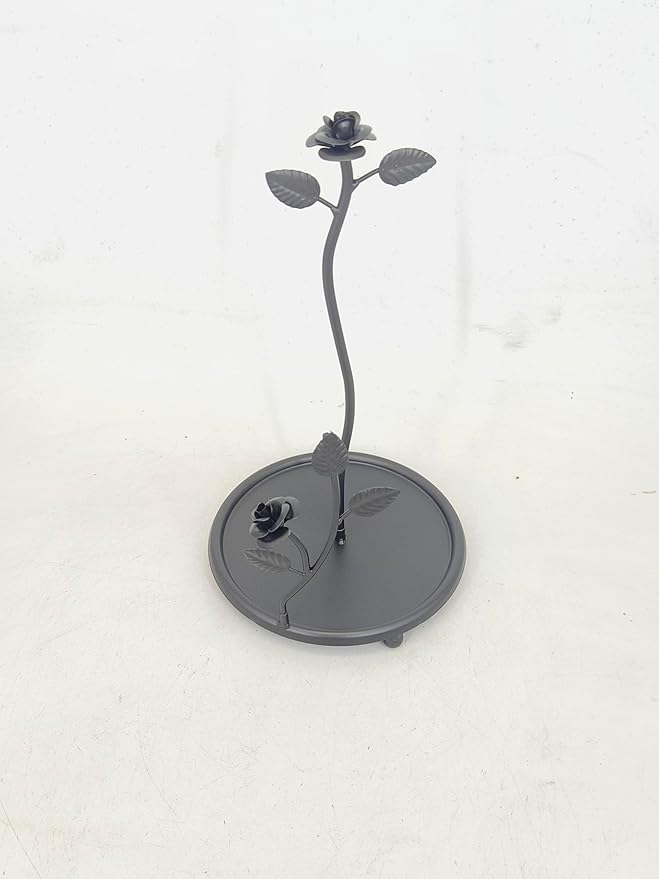 Rose Paper Towel Kitchen Roll Holder | Dark Grey | Elegant Premium Stainless Steel Kitchen Countertop Roll Dispenser