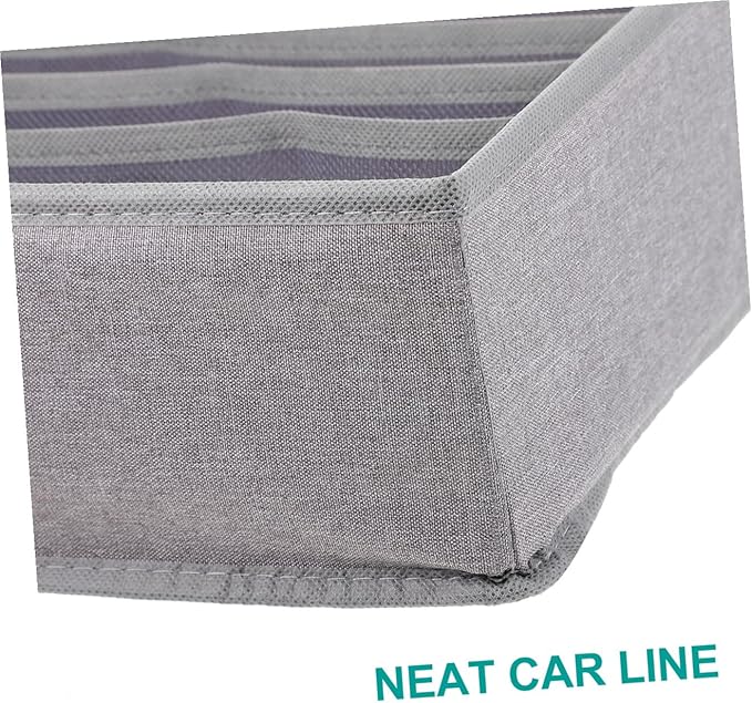 Foldable Cloth Storage Box with Compartments Washable Drawer Organizer for Underwear Socks Bras Collapsible Closet Divider Bin for Neat Clothing Arrangement and Easy Storage
