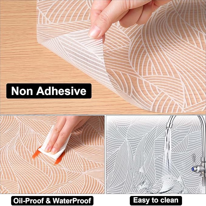 Cooyes Shelf Liners for Kitchen Cabinets, Refrigerator Liners Waterproof & Oil-Proof Kitchen Cupboard Liner Drawer Mats EVA Material Non Adhesive Fridge Liner for Shelves(11.8" W x 360" L)