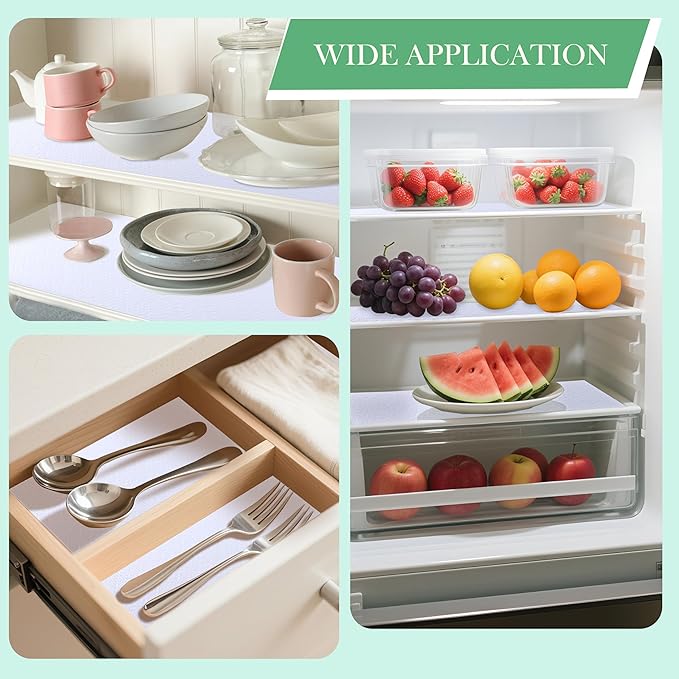 Cabinet Shelf Liners 15 Inch Wide X 20 Ft Non-Slip Drawer Mat for Kitchen Cabinet Washable Shelf Paper for Shelves Non-Adhesive Refrigerator Liner Strong Grip Mat for Drawers,Cupboard, Pantry, Bedroom