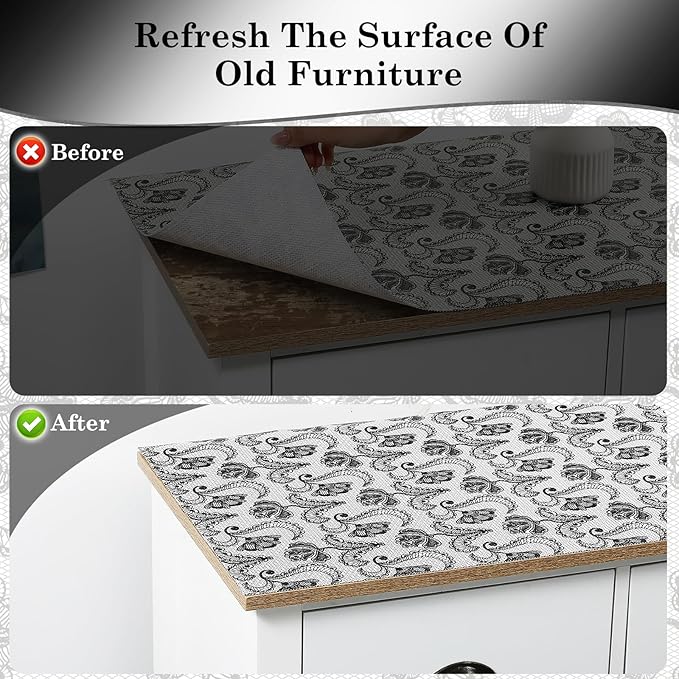 ALIUNI Drawer and Shelf Liner, Non-Slip Kitchen Cabinet Liners Non-Adhesive Thick Strong Grip Waterproof Washable Mats Protect Dresser Shelves Cupboard Bathroom Cabinets, Boho: Floral, 12 in X 10 FT