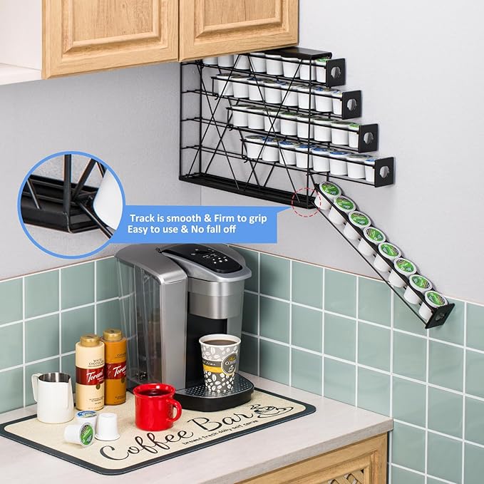 Rice rat k cup Holders for 5 Tier Coffee Pod Holder,Black Metal Space(40 pods)