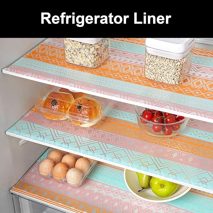 Cooyes Drawer and Shelf Liner, Non-Adhesive Shelf Liners for Kitchen Cabinets, Thick Strong Grip Mats for Desk, Shelves, Bathroom Drawers, Fridge, Cabinet Protection(17.5" W x 197" L)