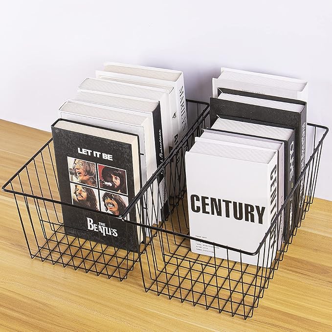 16inch Upright Freezer Organizer Baskets for 13-14,16-21 cu.ft Standup Freezer, Settle freezer chaos and reduce food waste effectively, Durable, Fully Use Space, Improve Air Circulate, Black, 6pcs