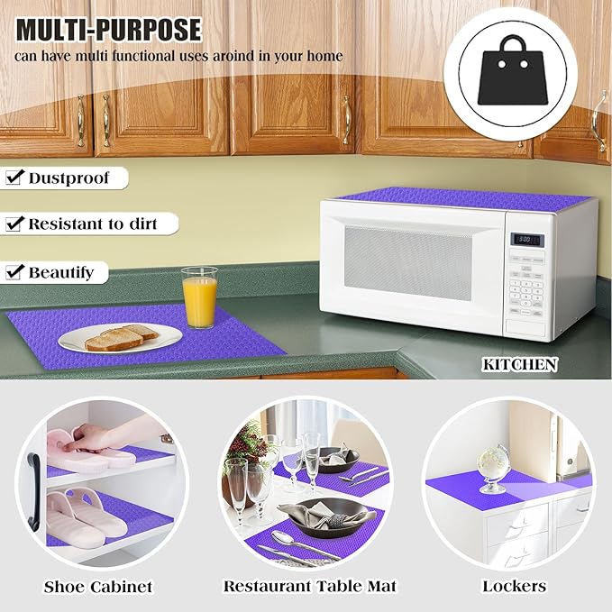Daixers 10Pcs Refrigerator Liners, Washable Fridge Liner Shelf Mats Refrigerator Pads for Cupboard Cabinet Drawer Home Kitchen Accessories Organization (Purple)