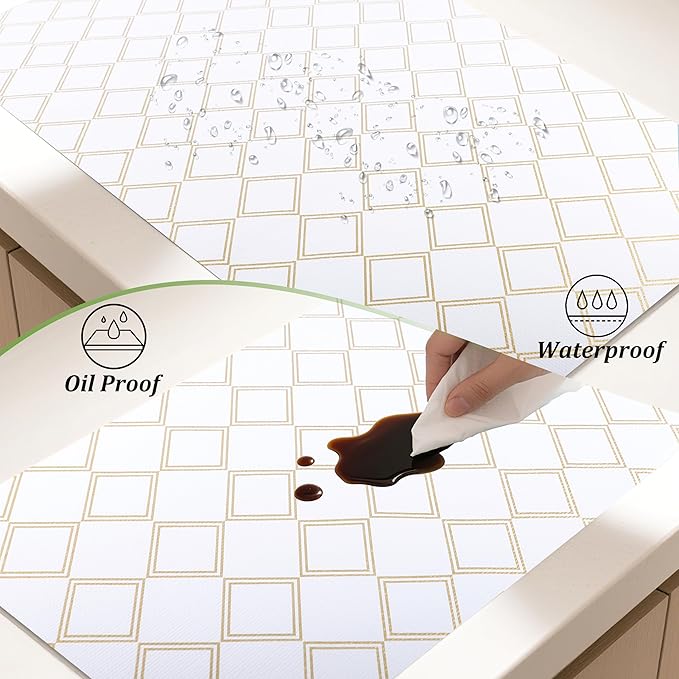 Cabinet Liners for Shelves Waterproof 24 Inch X 20 Ft Shelf Liners for Kitchen Cabinets Non-Adhesive Dress Drawer Liners Non Slip Grip Cupboard Paper for Kitchen Bathroom Closet Fridge Pantry