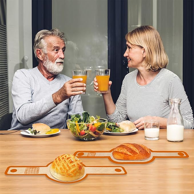 Silicone Bread Sling Dutch Oven Liner, Non-Stick & Easy Clean Reusable Oval and Round Silicone Bread Baking Mat with Long Handles, Easy to Transfer Sourdough Bread - 2 Orange Set