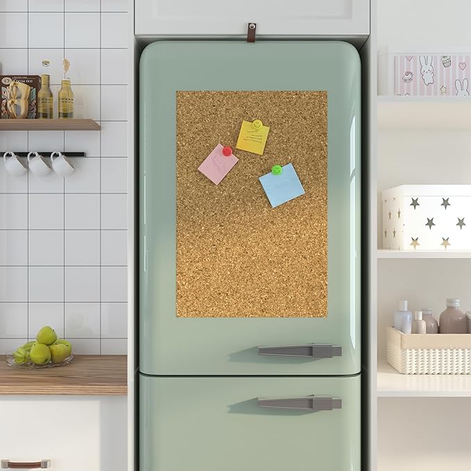 Decotalk Cork Shelf Liner Self Adhesive Cork Liners for Drawers and Cabinets 23.6x78.7 Inch Corks Drawer Liners for Kitchen Corks Contact Paper Brown Shelf Liner for Kitchen Cabinets, Peel and Stick