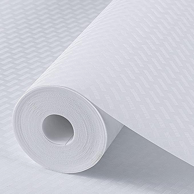 StaHom Shelf Liners for Kitchen Cabinets Refrigerator Liners Waterproof & Oil-Proof Kitchen Cupboard Liner Non-Slip Drawer Mats Non Adhesive Fridge Liner for Shelves-White 11.8 x 118 Inches