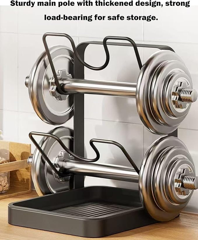 Kitchen Pot Lid Storage Rack, Pot Lid Holder with Tray, Lid Holder While Cooking, Lid and Spoon Rest, Multifunctional Kitchen Organizer Stand, No More Pools of Gross Water (Grey-Single layer)