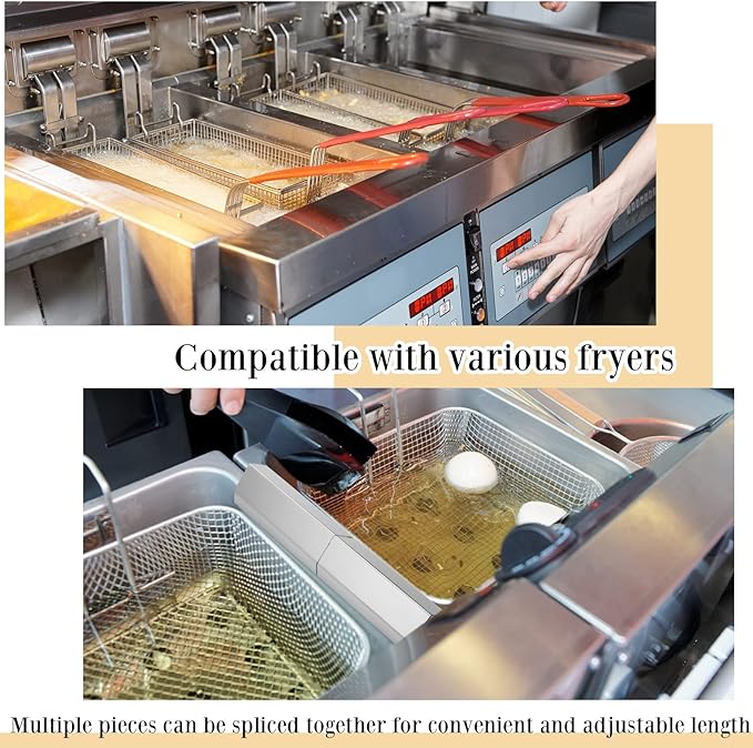 2 Pcs Deep Fryer Splash Guard Stainless Steel Joining Strip 20 Gauge Thickness Commercial Deep Fryer Joint Adapter Connector Curved Parts(23 3/8"L x 2 3/8"W x 2 1/4"H)
