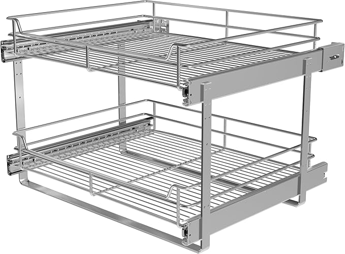 2-Tier Cabinet Pull Out Shelves (23" W x 22" D)
